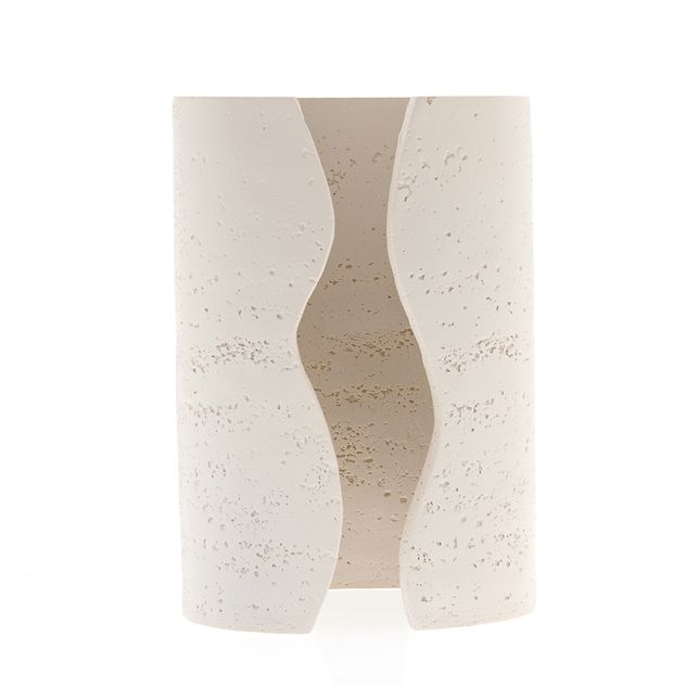 Suport decorativ din ceramica alb natur pentru servetele 18.5 cm