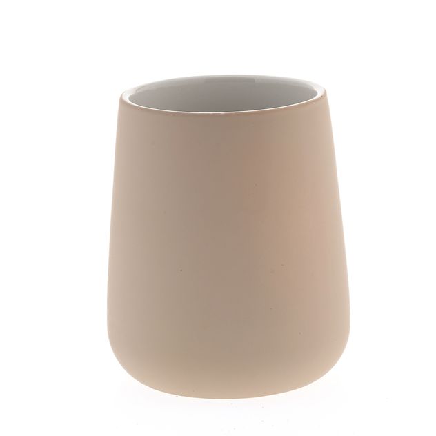 Suport ceramic bej pentru periute sau accesorii baie 10.5 cm