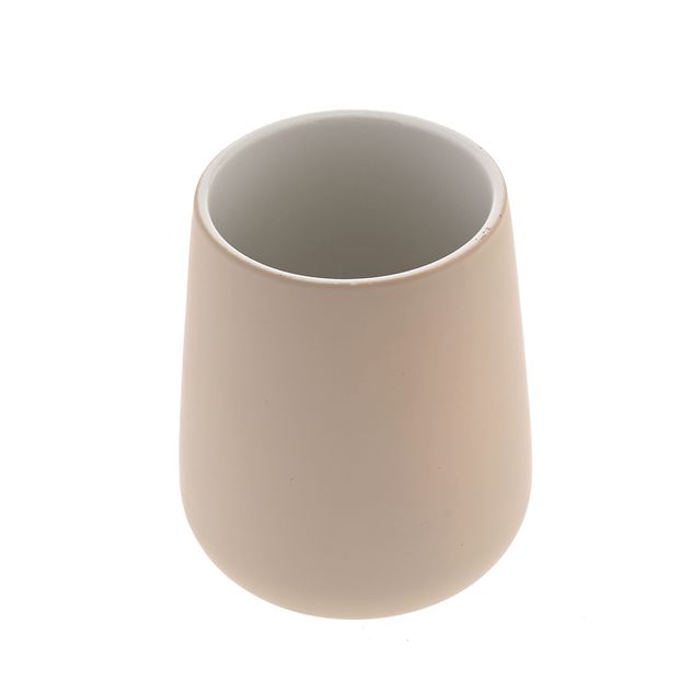 Suport ceramic bej pentru periute sau accesorii baie 10.5 cm