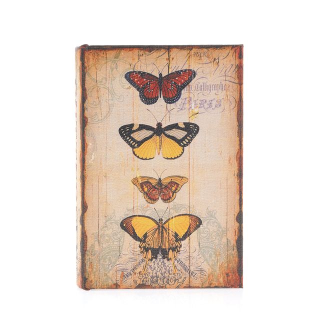 Cutie decorativa tip carte cu fluturi vintage 16 cm