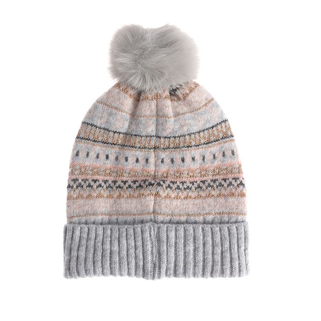 Caciula tricotata cu motive aurii si argintii