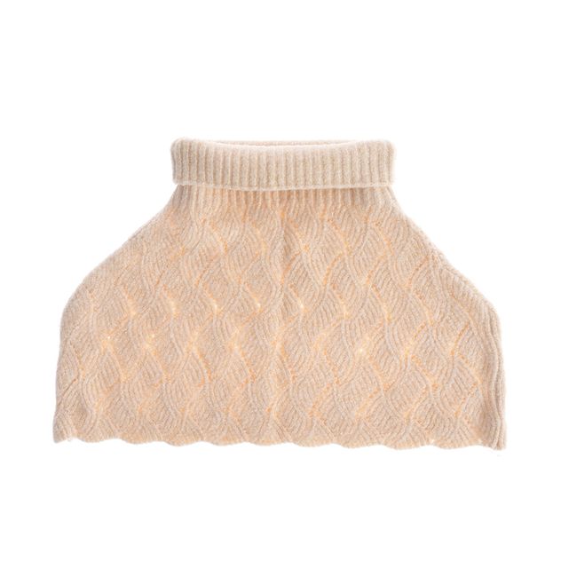 Guler tricotat crem cu model elegant