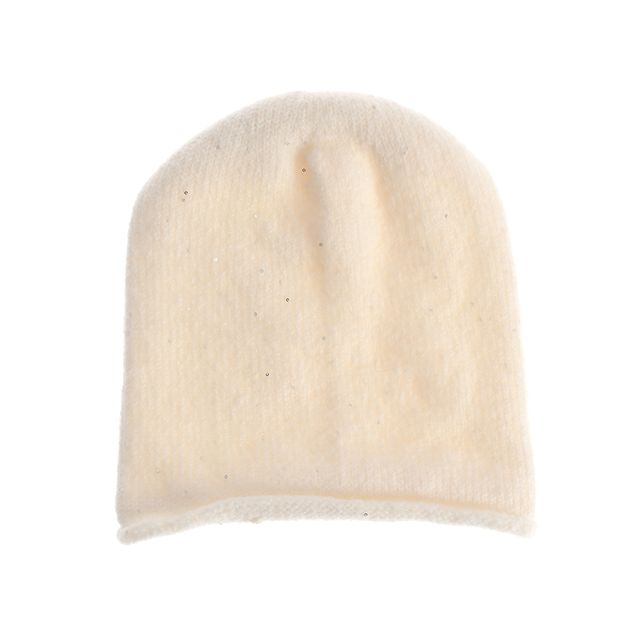 Caciula bej cu strasuri delicate