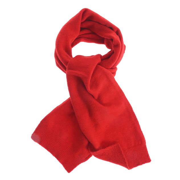 Fular rosu gros din tricot