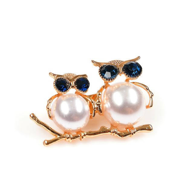 Brosa martisor doua bufnite pe ramura