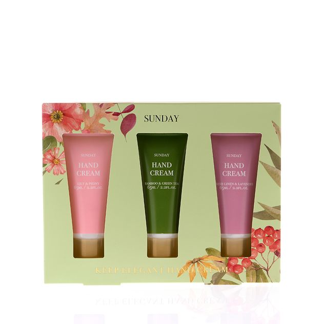 Set Sunday Hand Care – 3 creme de maini cu arome florale 3x65 ml