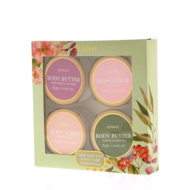 Set Sunday Body Care – unt si scrub pentru corp 4x65 ml