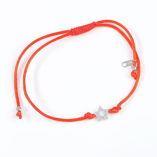 Bratara rosie din argint cu pandantiv stea