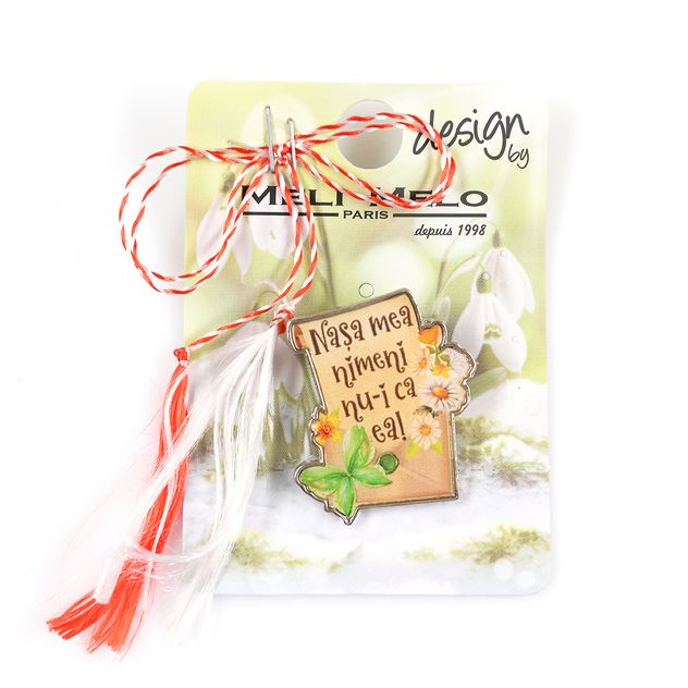 Brosa martisor cu mesaj Nasa mea nimeni nu-i ca ea