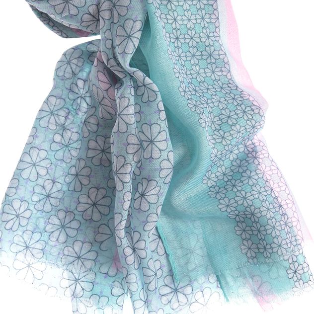 Esarfa pastel cu imprimeu floral fin