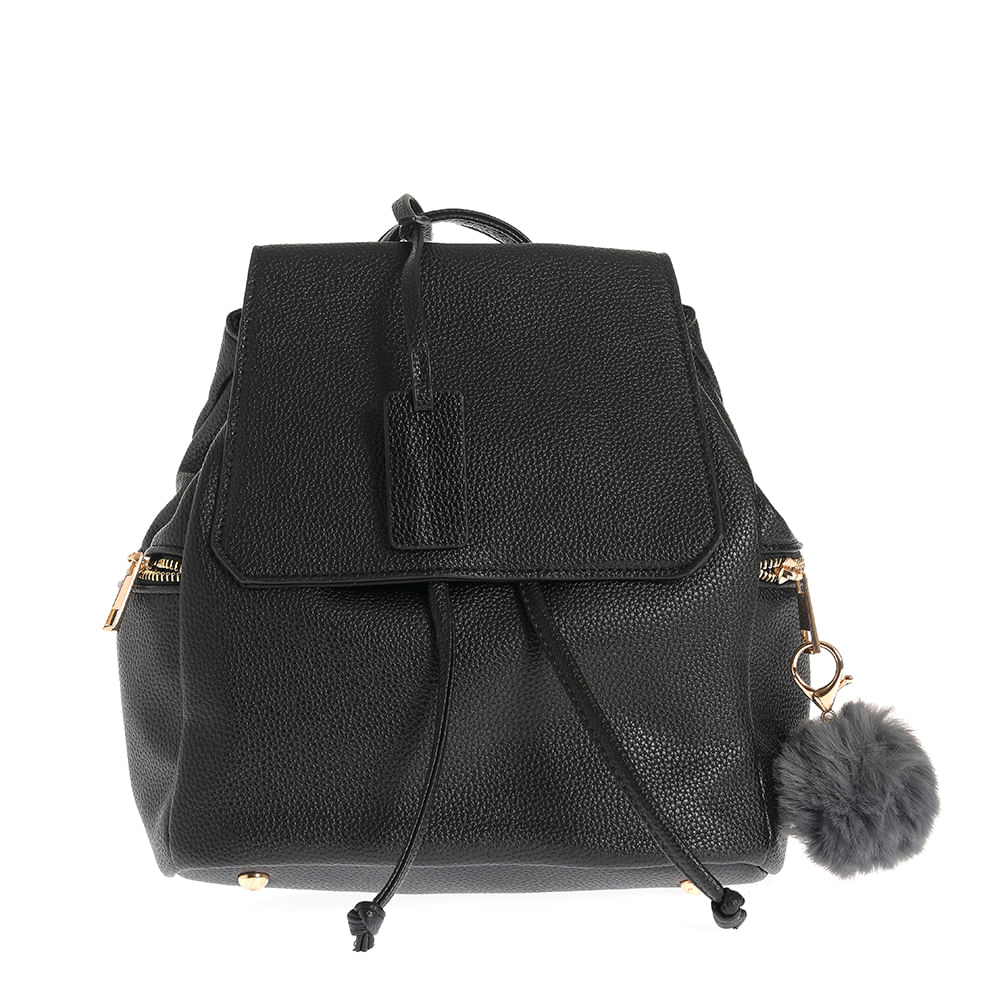 Rucsac negru casual cu buzunare laterale