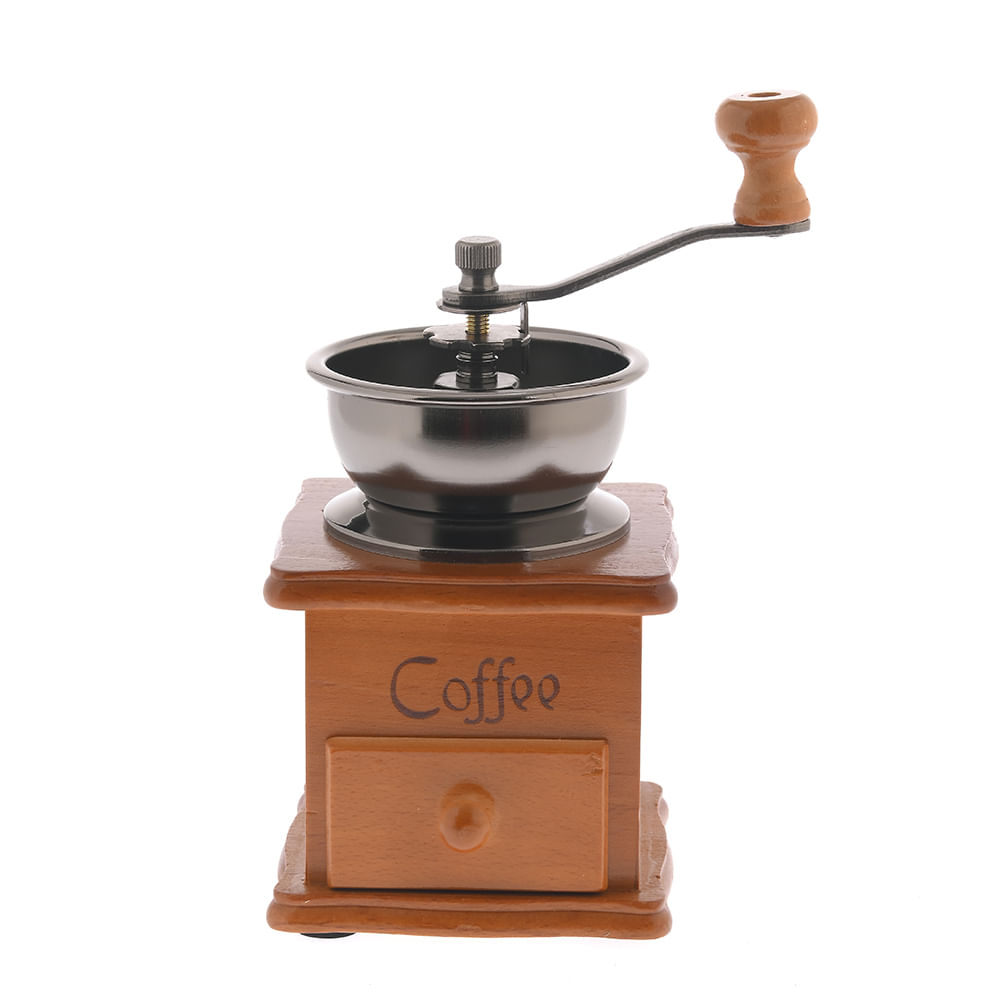 Rasnita manuala din lemn pentru cafea cu design vintage