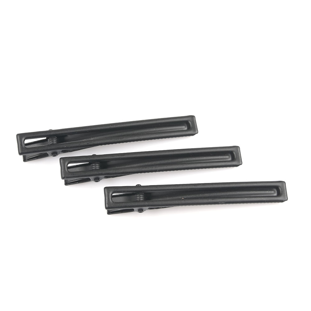 Set 3 agrafe par negre, finisaj mat