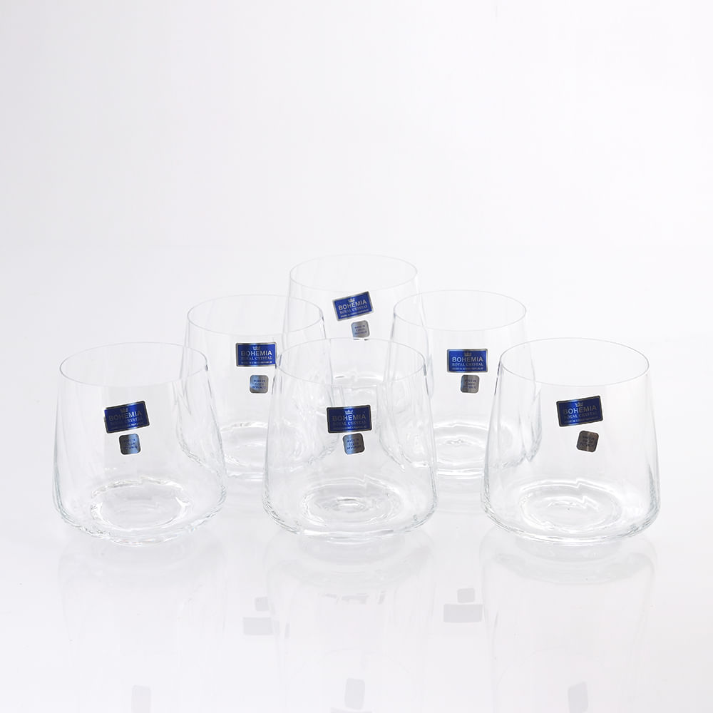 Set 6 pahare de whiskey din sticla cristalina 350 ml