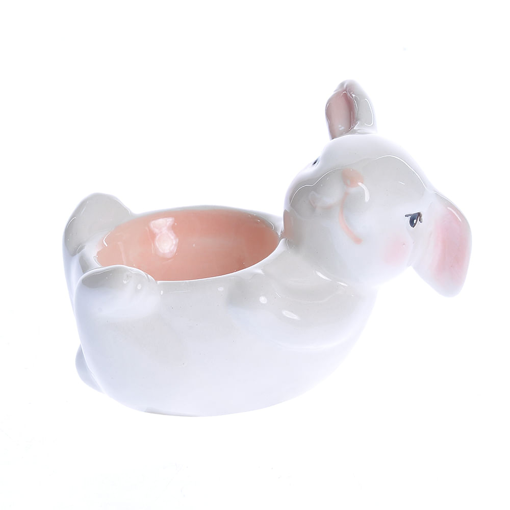 Suport decorativ din ceramica pentru ou cu iepuras