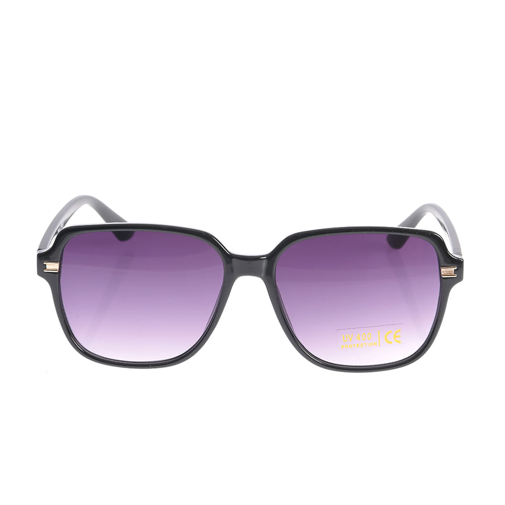 Ochelari de soare eleganti cu rama neagra si lentile mov degrade