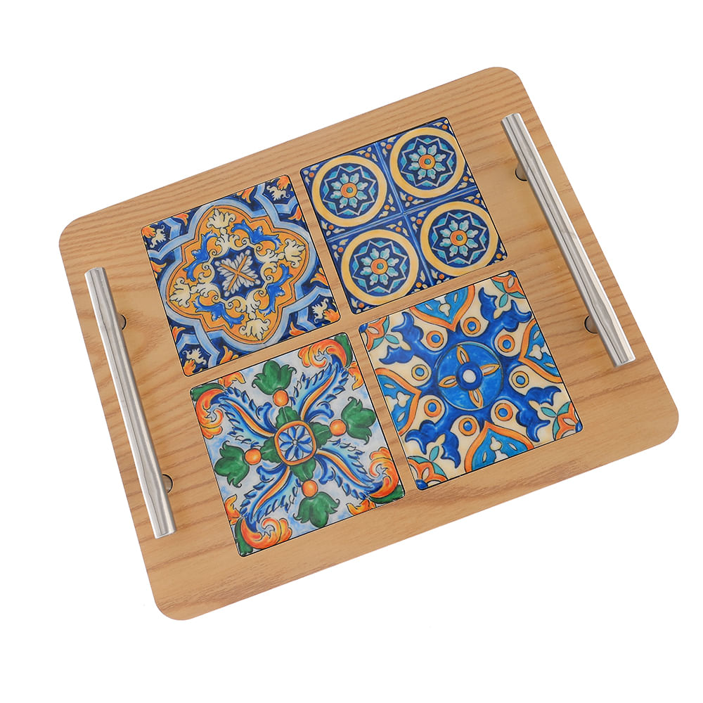 Tava decorativa cu mozaic si manere - Imagine 3