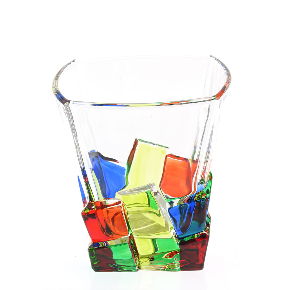 Pahar pentru whiskey cu baza colorata