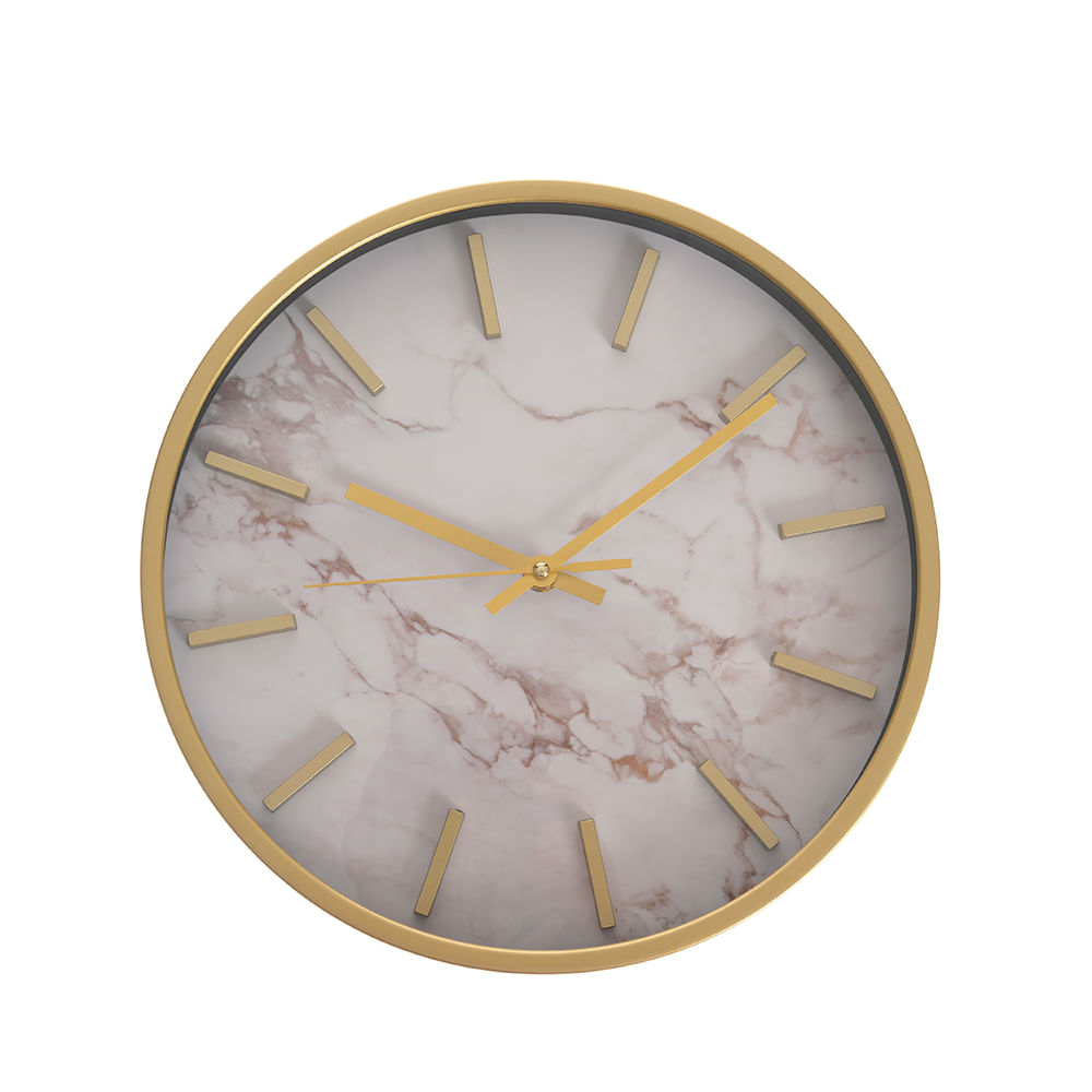 Ceas de perete modern cu design marmura si accente aurii