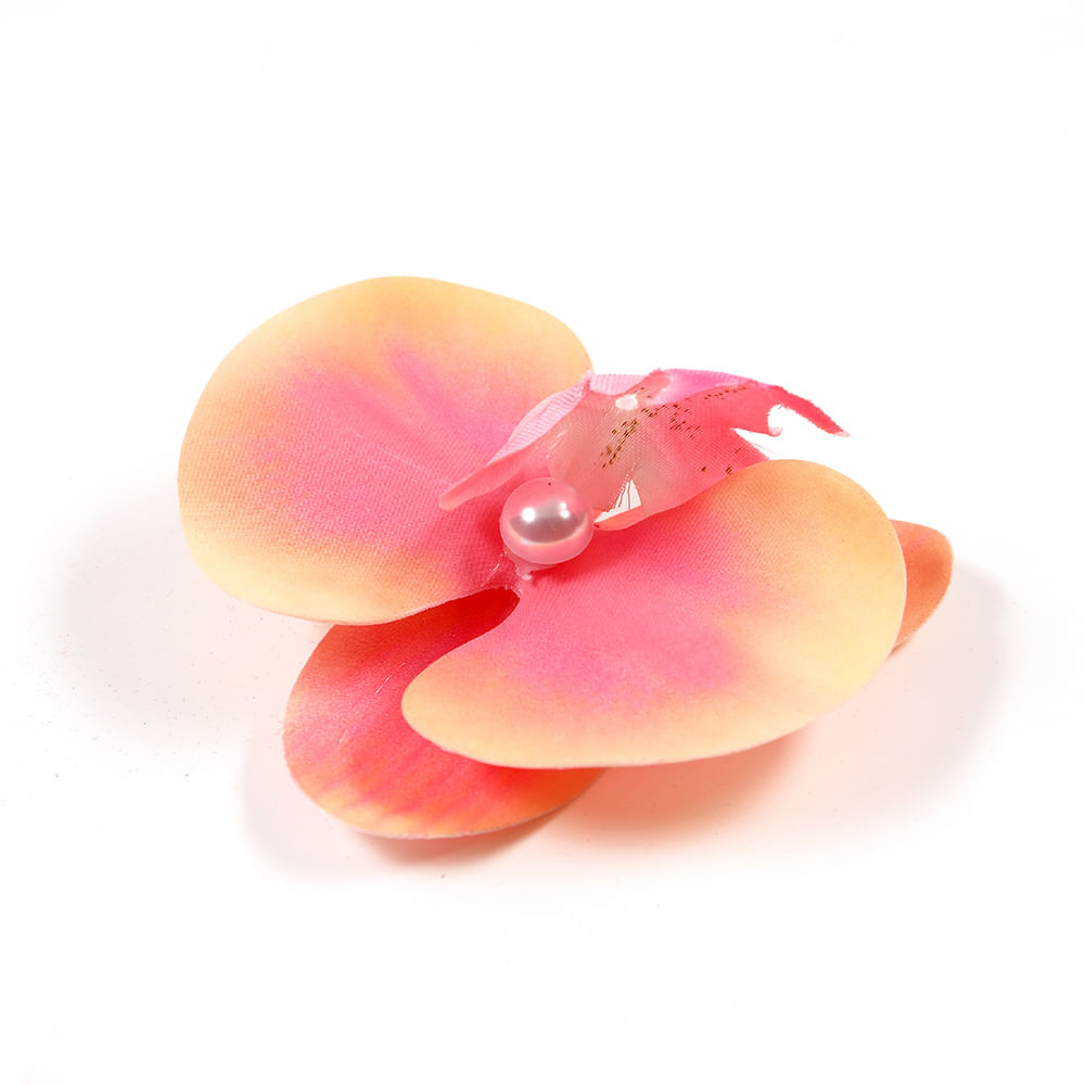 Set de 2 agrafe de par cu floare roz