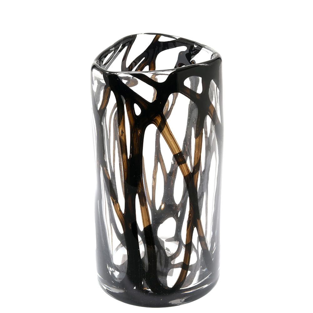 Vaza decorativa din sticla cu model abstract