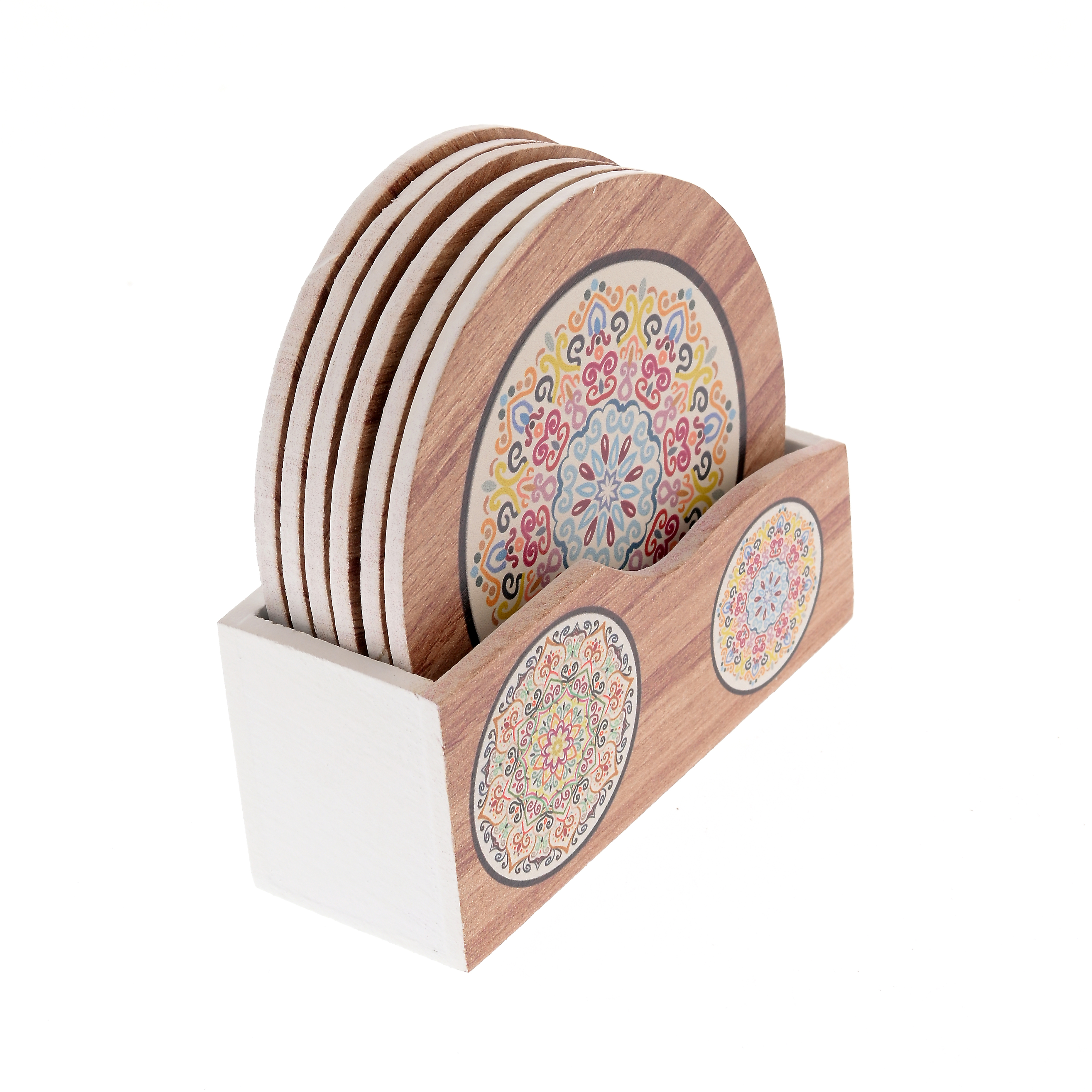 Set 4 suporti pentru pahare cu suport decorativ