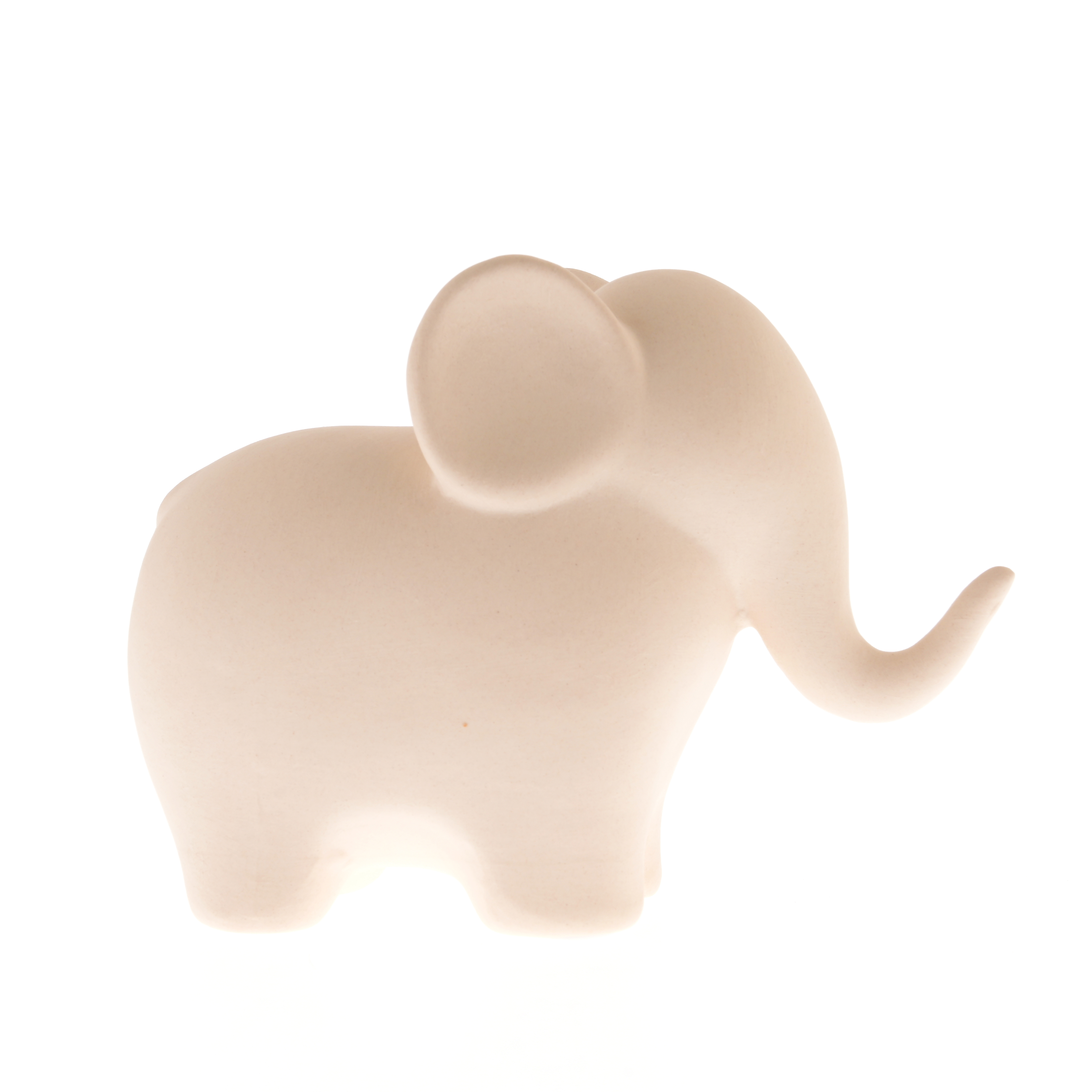 Statueta elefant crem cu urechi rotunjite