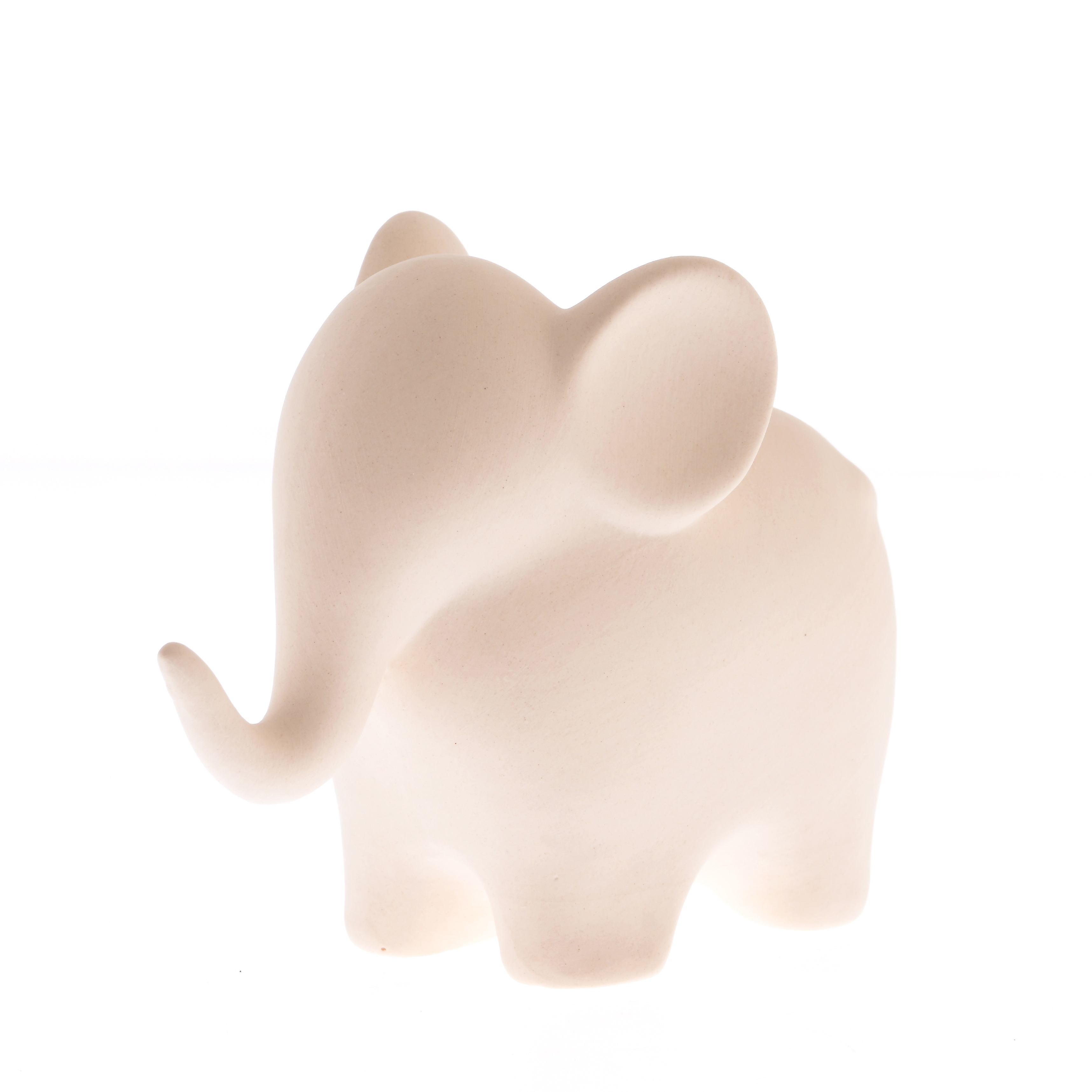 Statueta elefant crem cu urechi rotunjite - Imagine 3