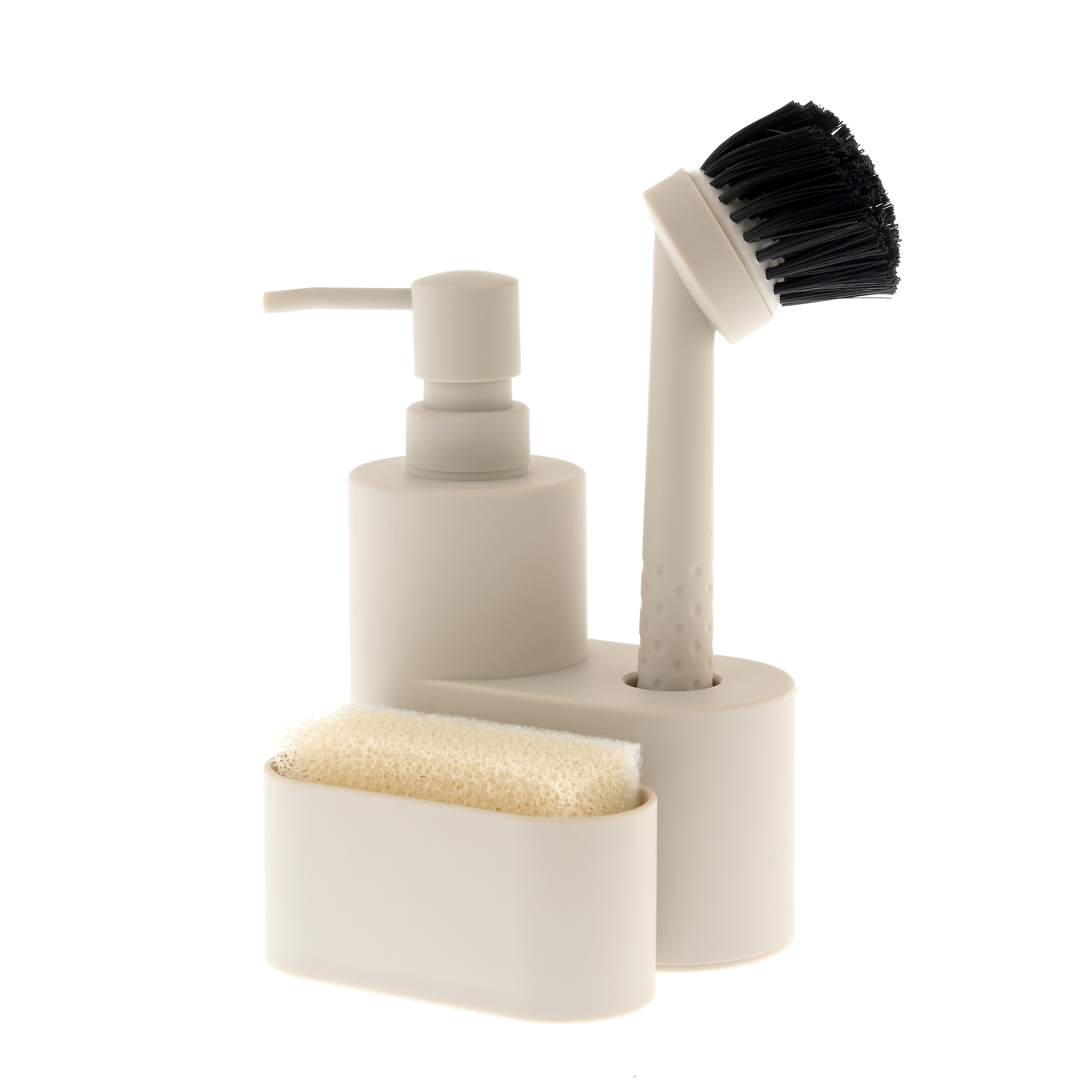 Set dozator de sapun, perie si suport pentru burete