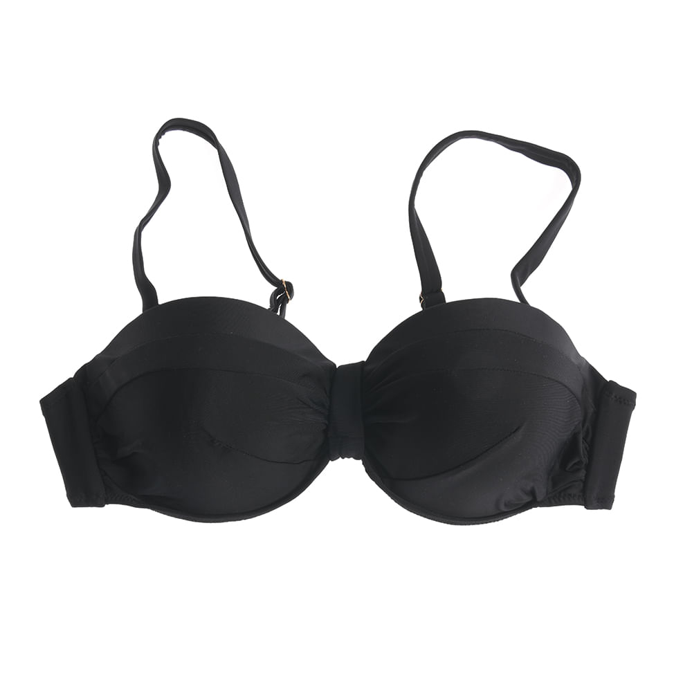 Sutien de baie negru elegant cu bretele detasabile