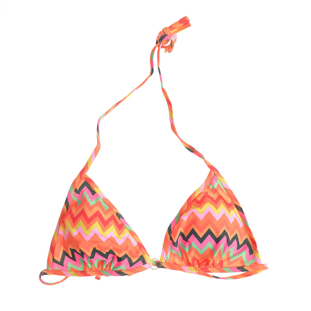 melimeloparis.ro Sutien de baie triunghi cu imprimeu zig-zag multicolor