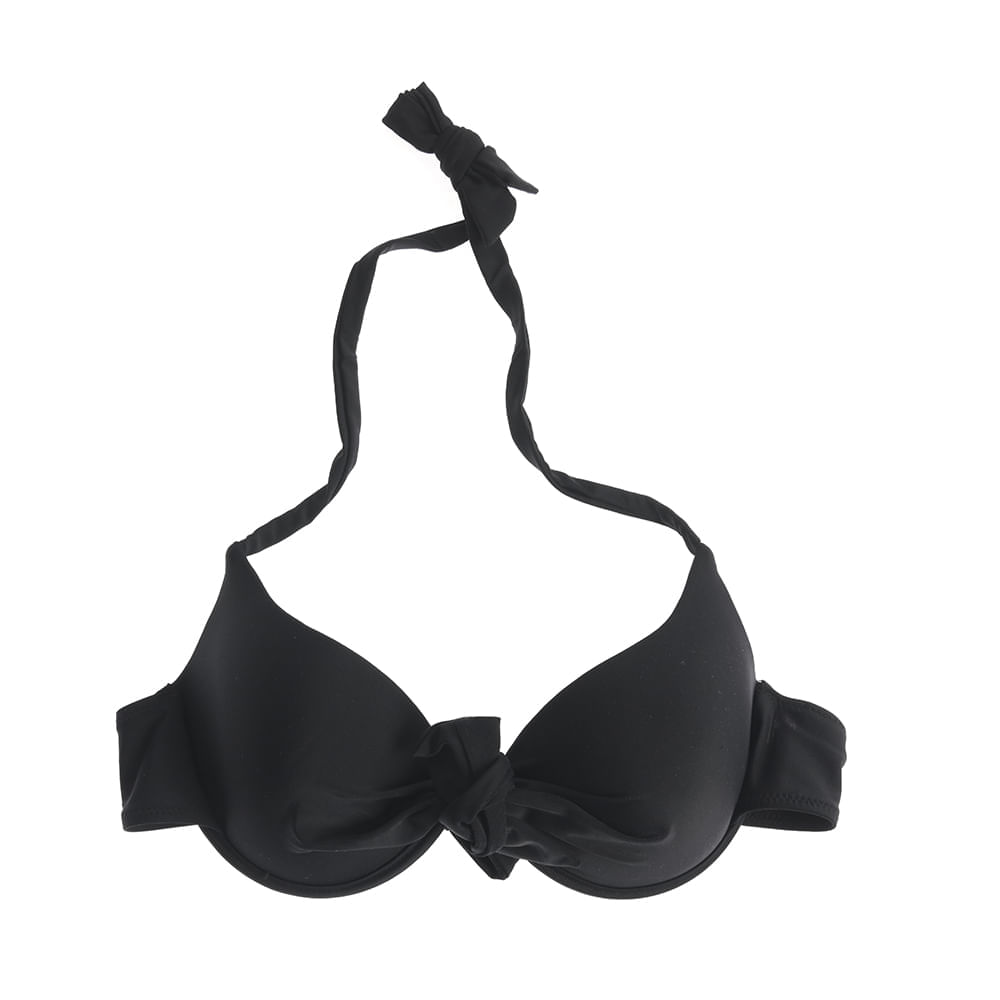 Sutien de baie negru cu nod decorativ
