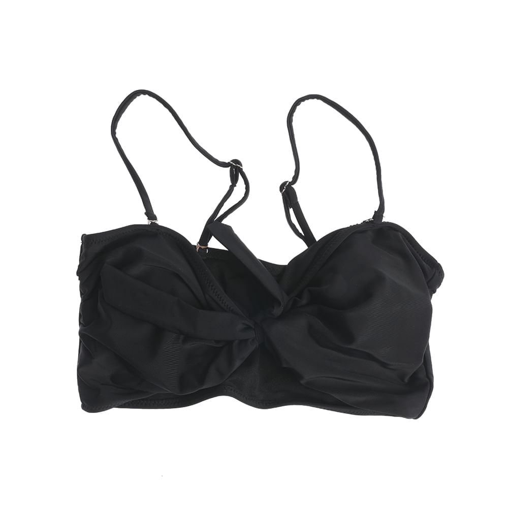 Sutien de baie negru cu funda eleganta