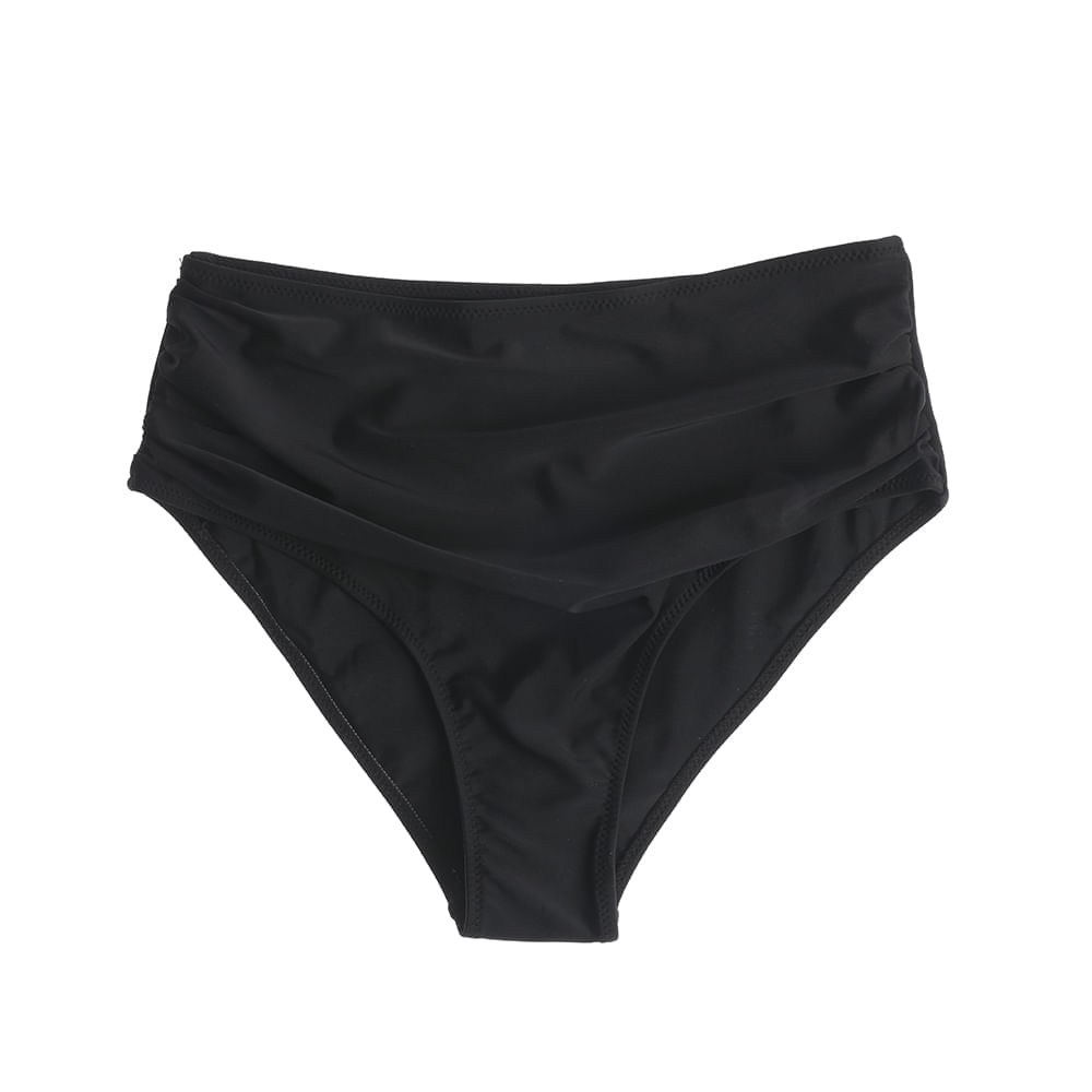 Slip de baie negru cu talie inalta