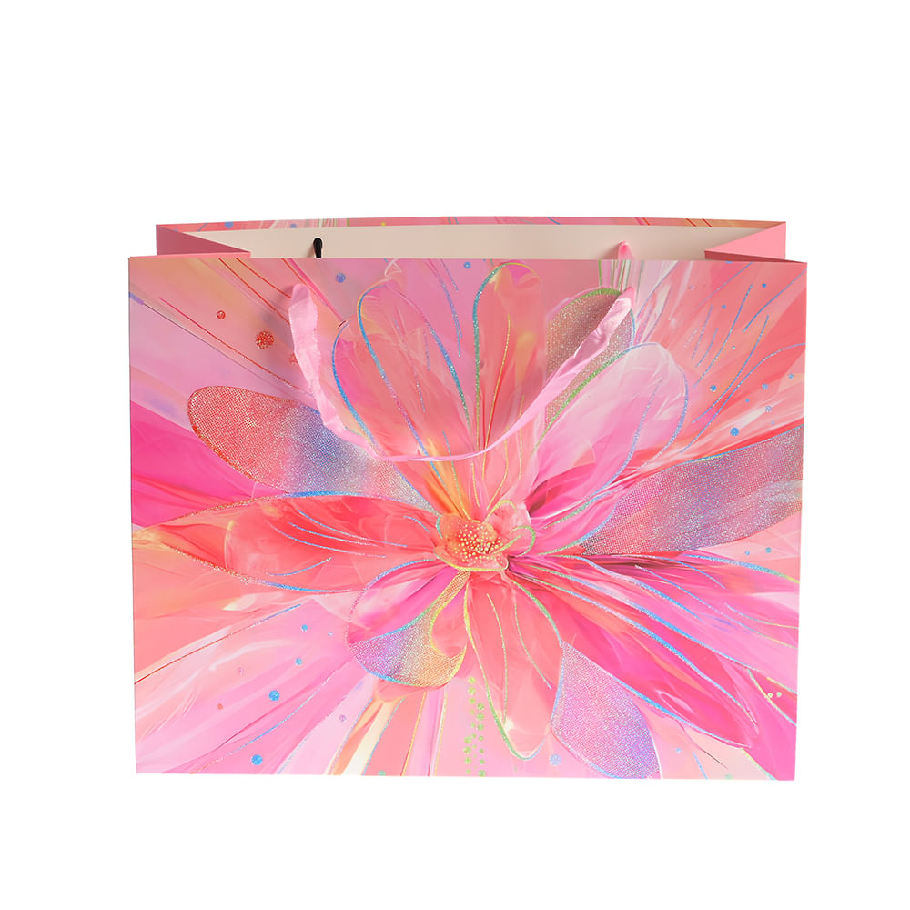 Punga cadou cu floare roz - Imagine 2