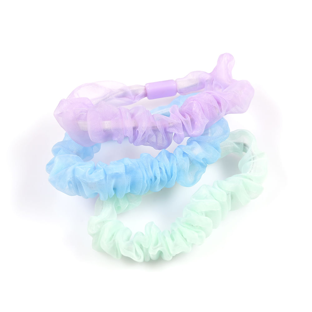 Set 3 elastice de par in nuante pastel