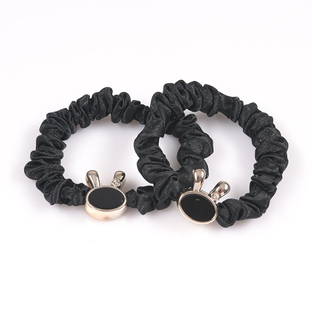Set 2 elastice de par negre cu iepuras - Imagine 2