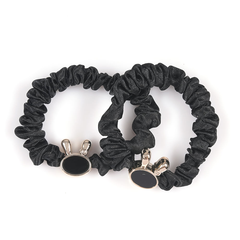 Set 2 elastice de par negre cu iepuras - Imagine 3
