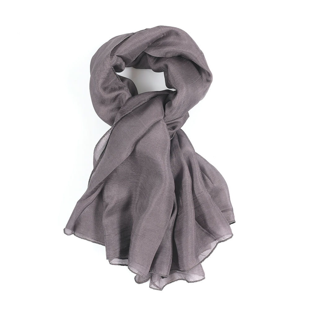 Esarfa gri din matase 100x100 cm