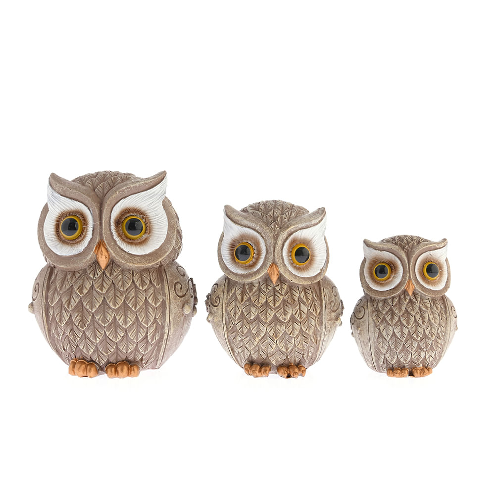 Set 3 statuete bufnite decorative