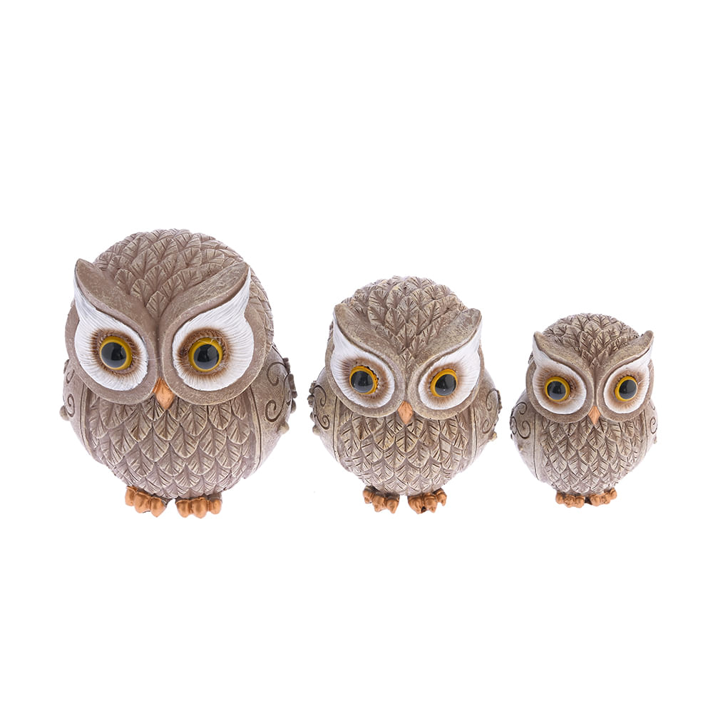 Set 3 statuete bufnite decorative - Imagine 3
