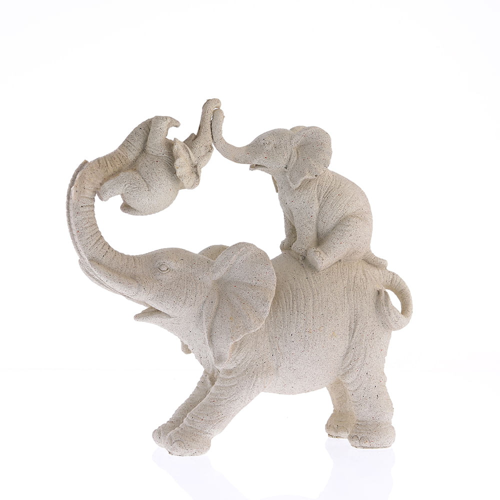 Statueta elefant cu doi pui - Imagine 2