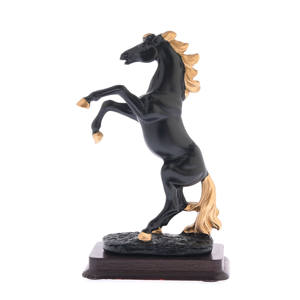 Statueta calut cabrat cu accente aurii