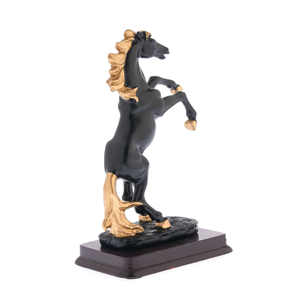 Statueta calut cabrat cu accente aurii - Imagine 2