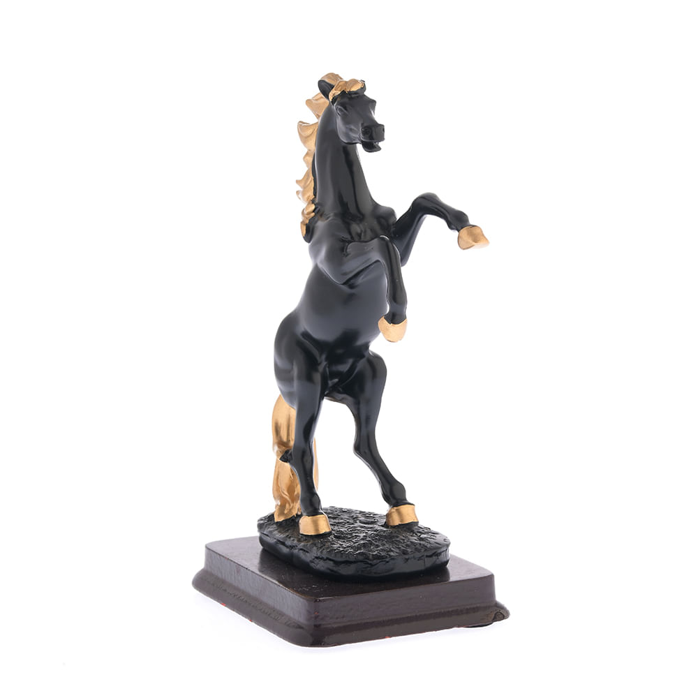 Statueta calut cabrat cu accente aurii - Imagine 3