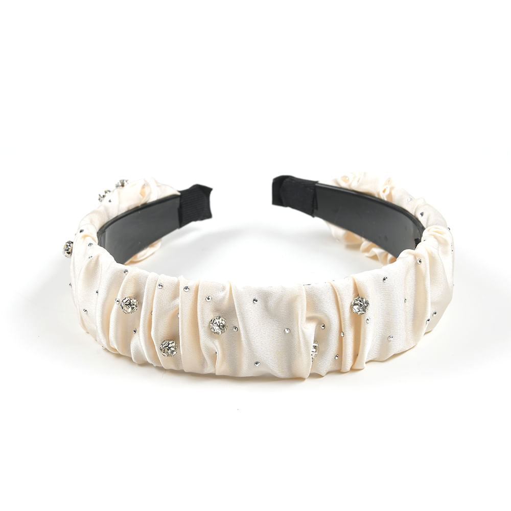Bentita crem cu pietre decorative