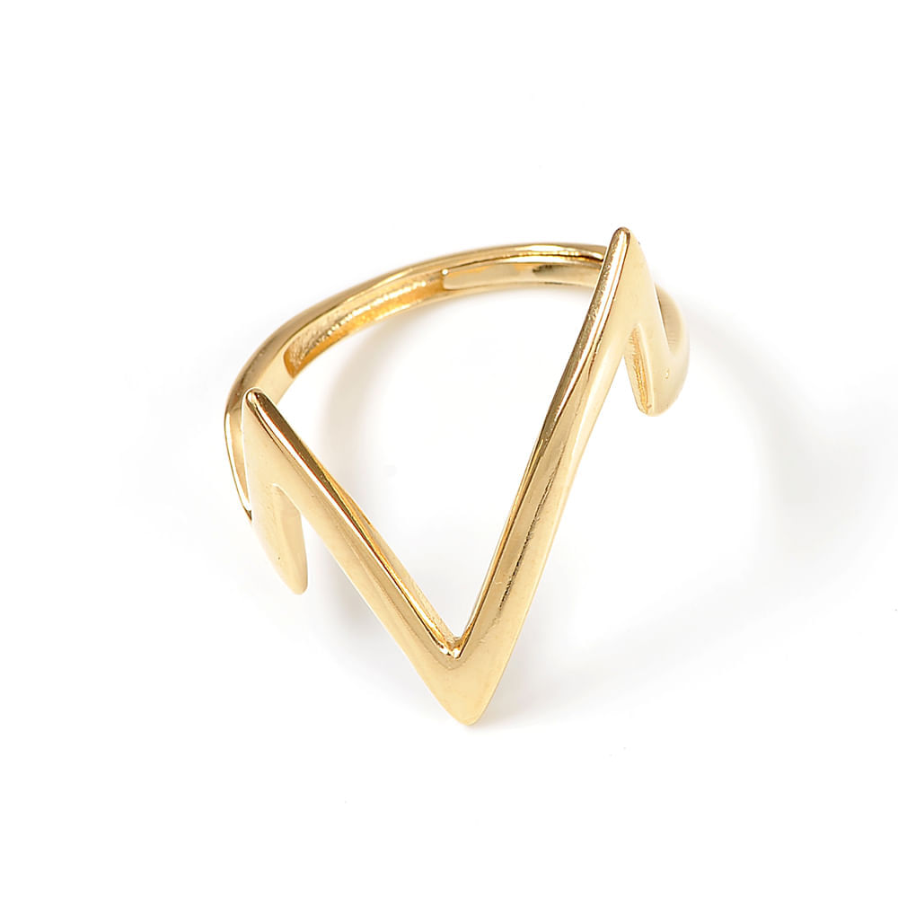 Inel placat cu aur cu design geometric