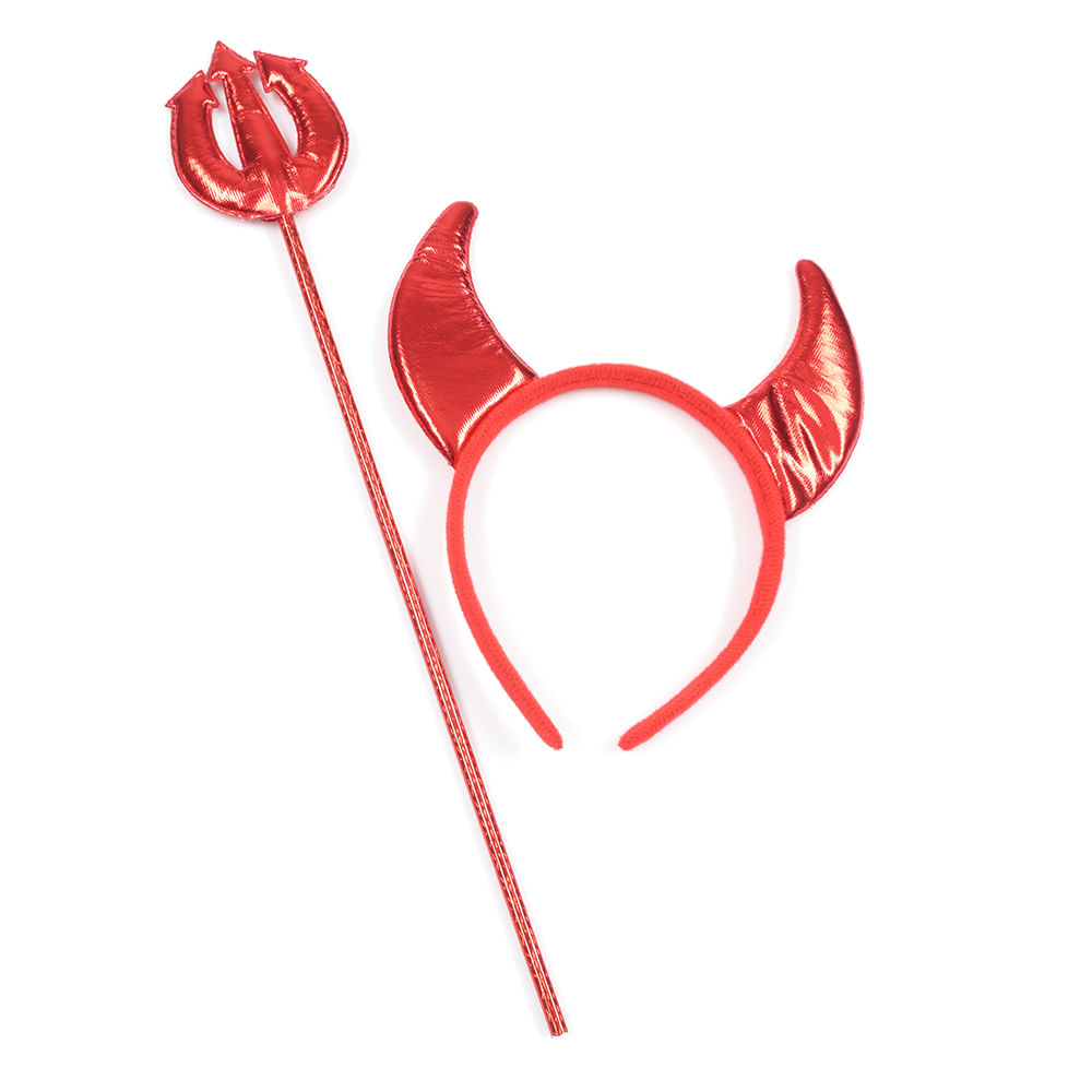 Set Halloween bentita cu coarne si trident
