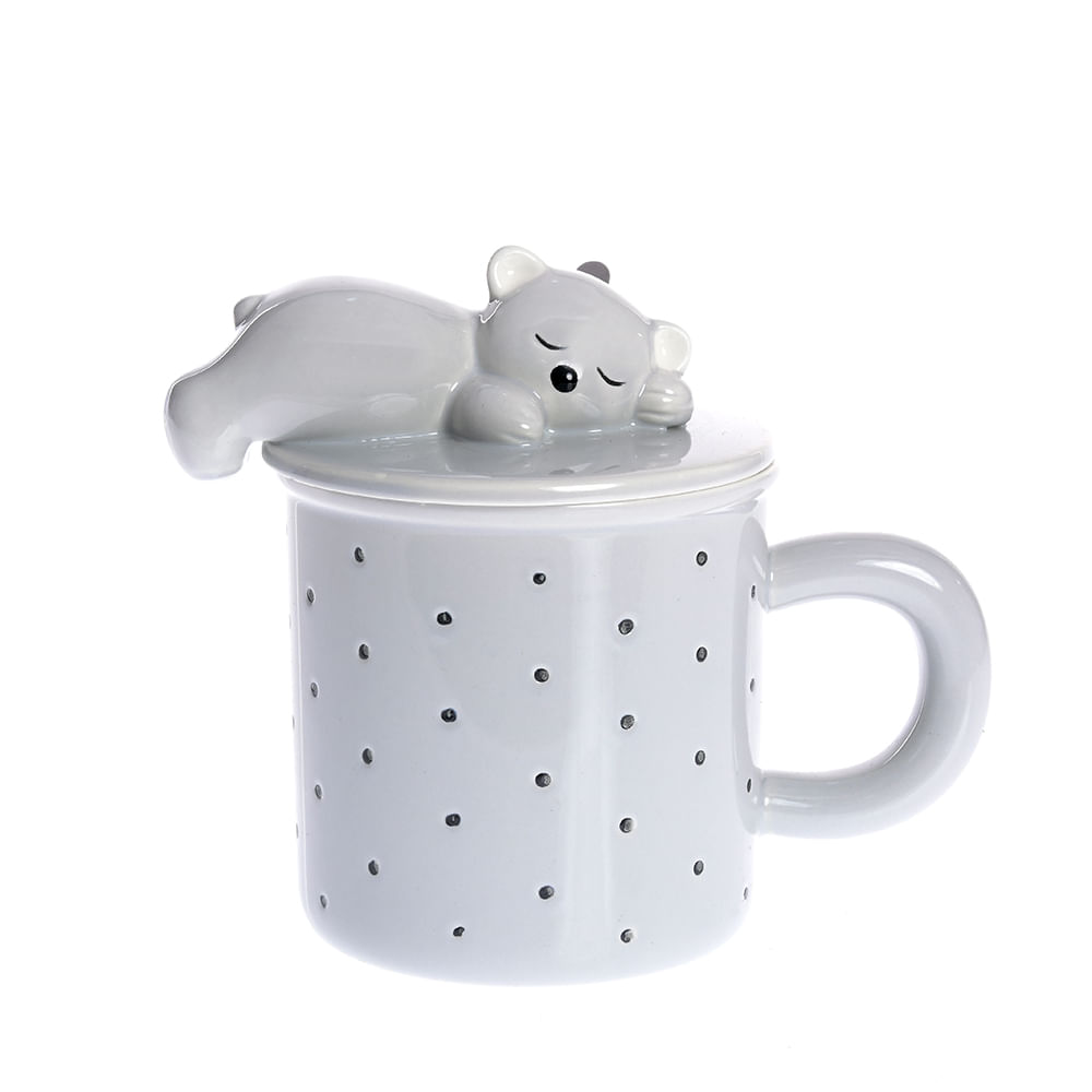 Cana din ceramica cu capac urs 350 ml