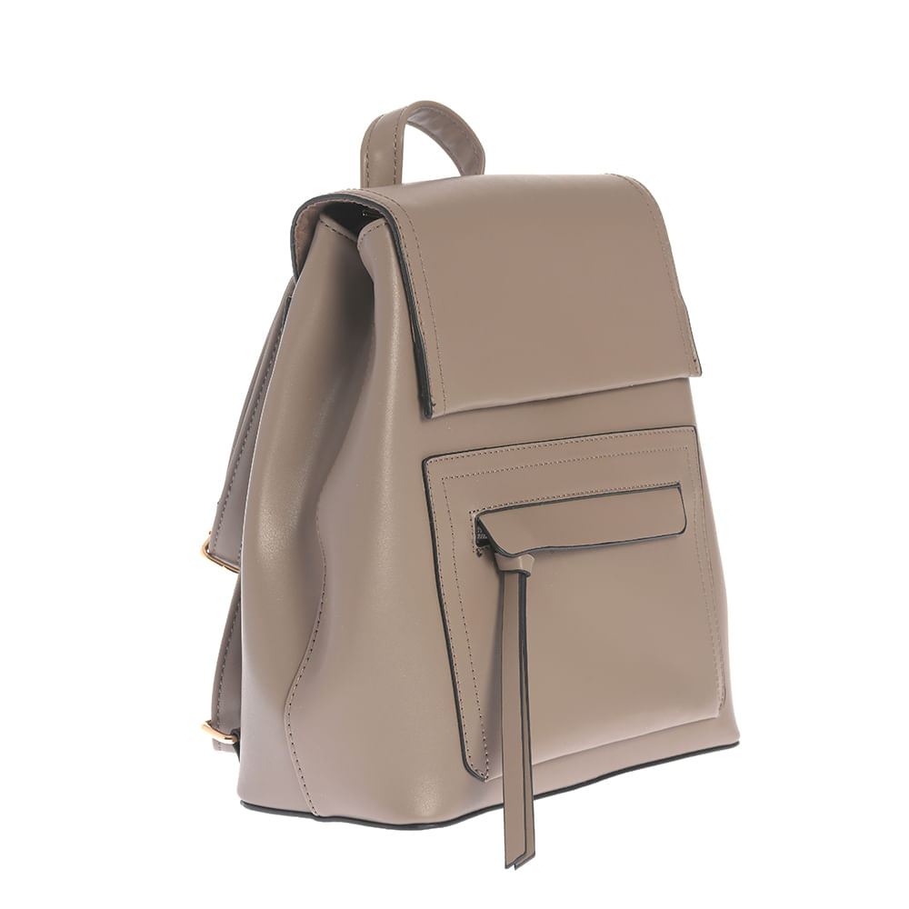 Rucsac bej cu buzunar frontal - Imagine 2